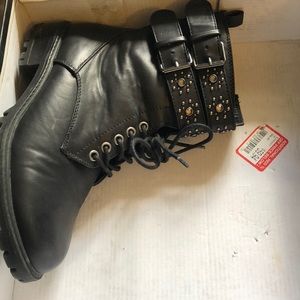Black leather boots